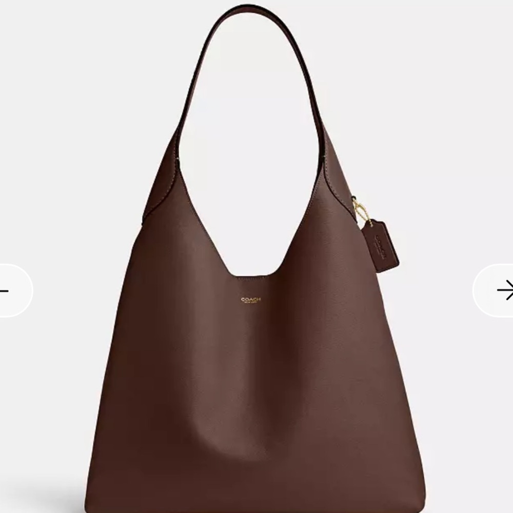 Coach Brooklyn “34”Dark Brown Leather Shoulder Bag